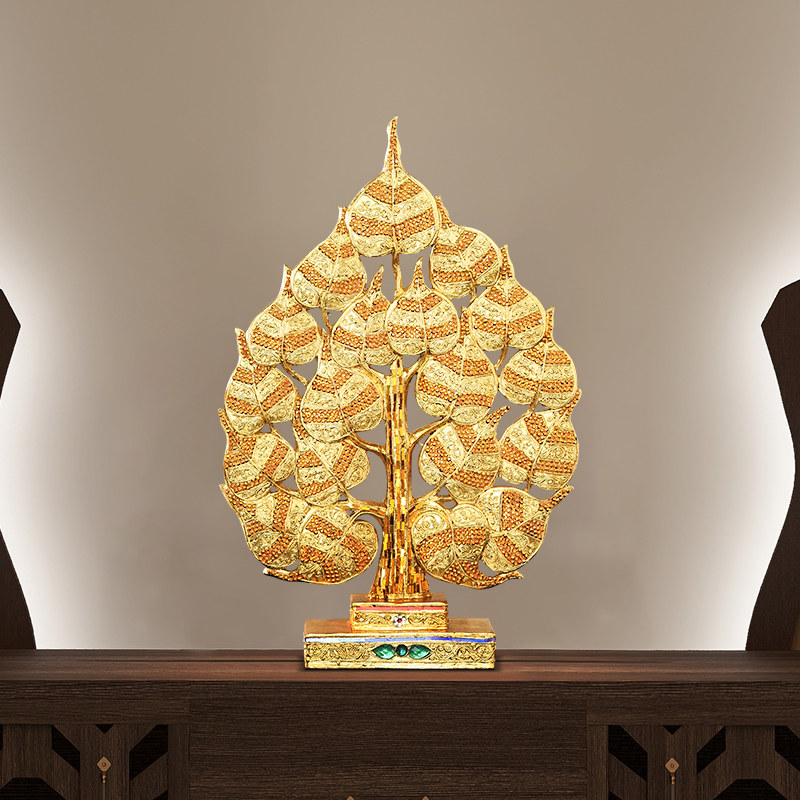 泰国泰国家居饰品玄关装饰摆件实木雕刻菩提树客厅中式创意摆件