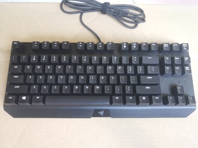 二手7成雷蛇黑寡妇蜘蛛X竞技版 87键游戏键盘 RZ03-0177 无光绿轴