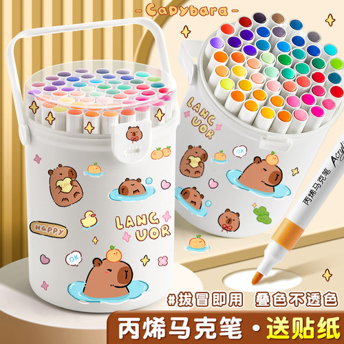 卡皮巴拉丙烯马克笔小学生专用