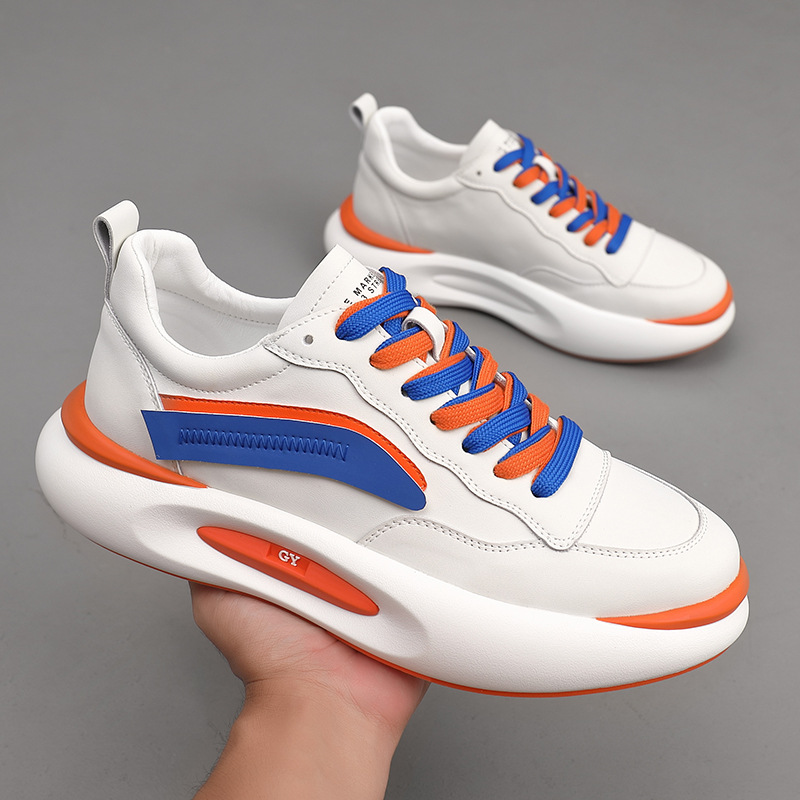 特大码男鞋2025年春秋新款网面运动鞋时尚休闲鞋厚底内增高老爹鞋