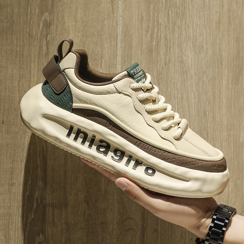 百搭休闲美式低帮板鞋复古小青年男运动厚底机车2025新款春秋男鞋