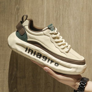 百搭休闲美式低帮板鞋复古小青年男运动厚底机车2025新款春秋男鞋