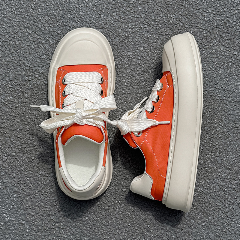 2025新款厚底低帮板鞋男夏季舒适防滑时尚小白鞋百搭运动鞋