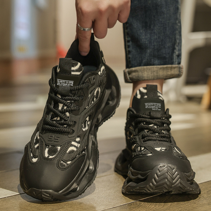 男鞋2025新款夏季透气防臭潮流增高厚底小白潮鞋男士运动休闲板鞋