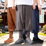 真如界僧服免绑腿裤男女透气舒适禅修裤僧侣练功裤束脚中国风