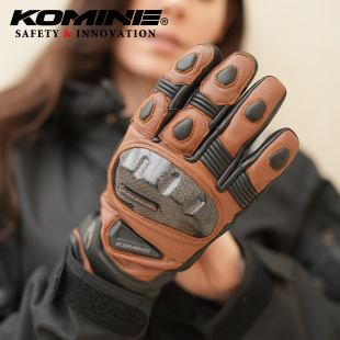 851 碳纤维高防护山羊皮革机车骑士手套防水GK KOMINE 秋冬新款