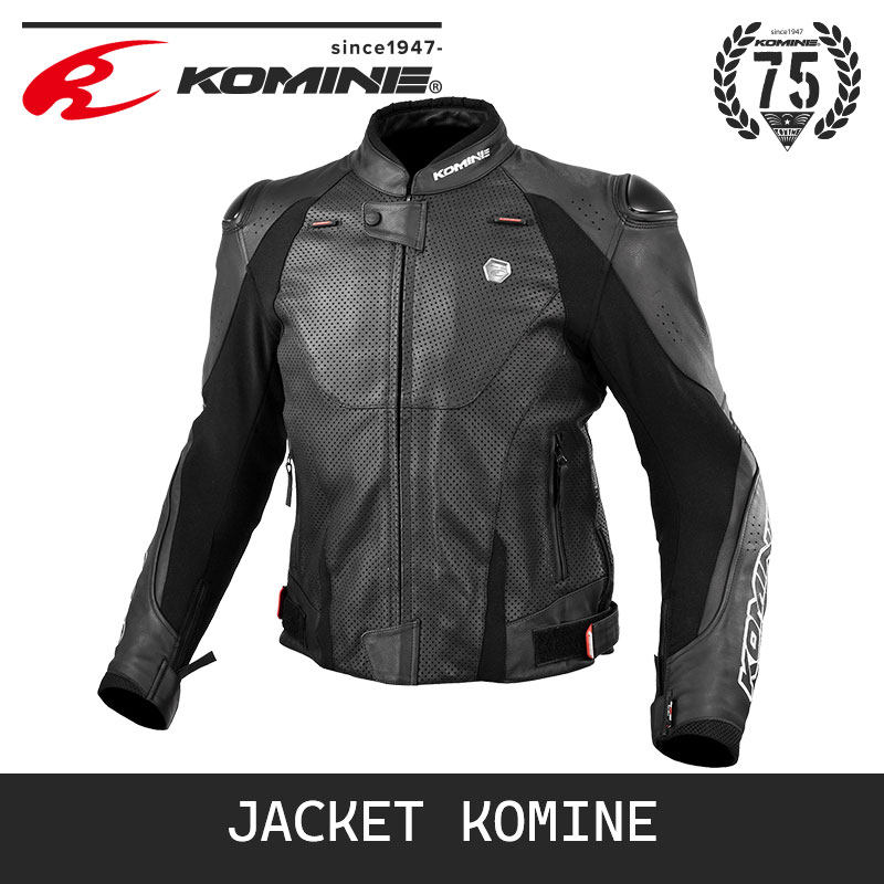 日本komine摩托机车骑行装备铝合金铠甲短款赛车服牛皮夹克lj-536