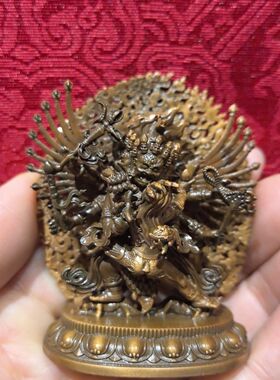 马头明王马头金刚红铜材质高6厘米