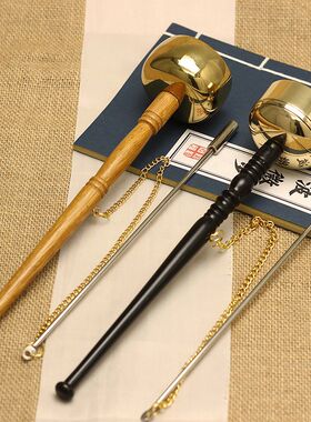 台湾引磬黄铜伸缩引庆寺庙法会法器木柄引罄念佛助念日式法器木鱼