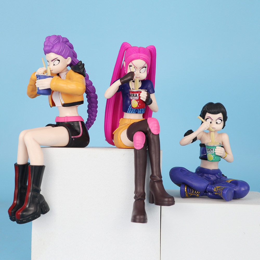 猎人女团潮玩装饰车载摆件压泡面三人组鲁米佐伊美少女手办模型