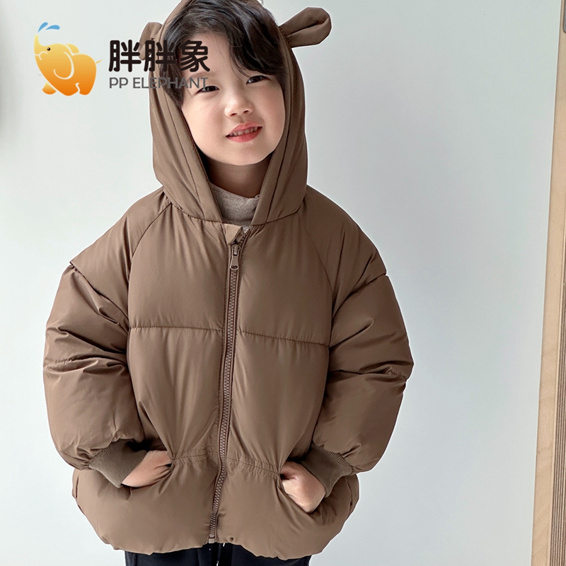 胖胖象耳朵款清仓棉衣中小儿童连帽外套男女童短款棉服宝宝棉袄冬