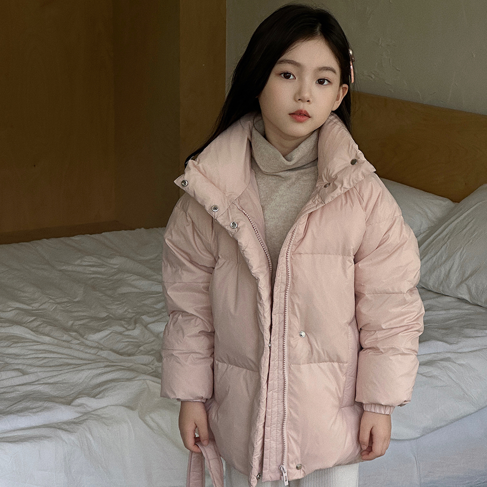 胖胖象秋冬季新款儿童纯色羽绒服女童书包款羽绒外套冬装