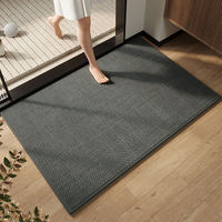 Bathroom floor mat absorbent pad, linen woven bathroom quick-drying anti-slip, household toilet washroom door foot mat thumbnail 4