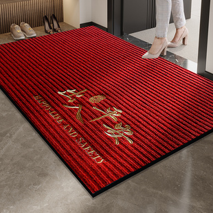 地垫入户门地毯2025高级门口脚垫红色出入平安进门防滑耐脏门垫子