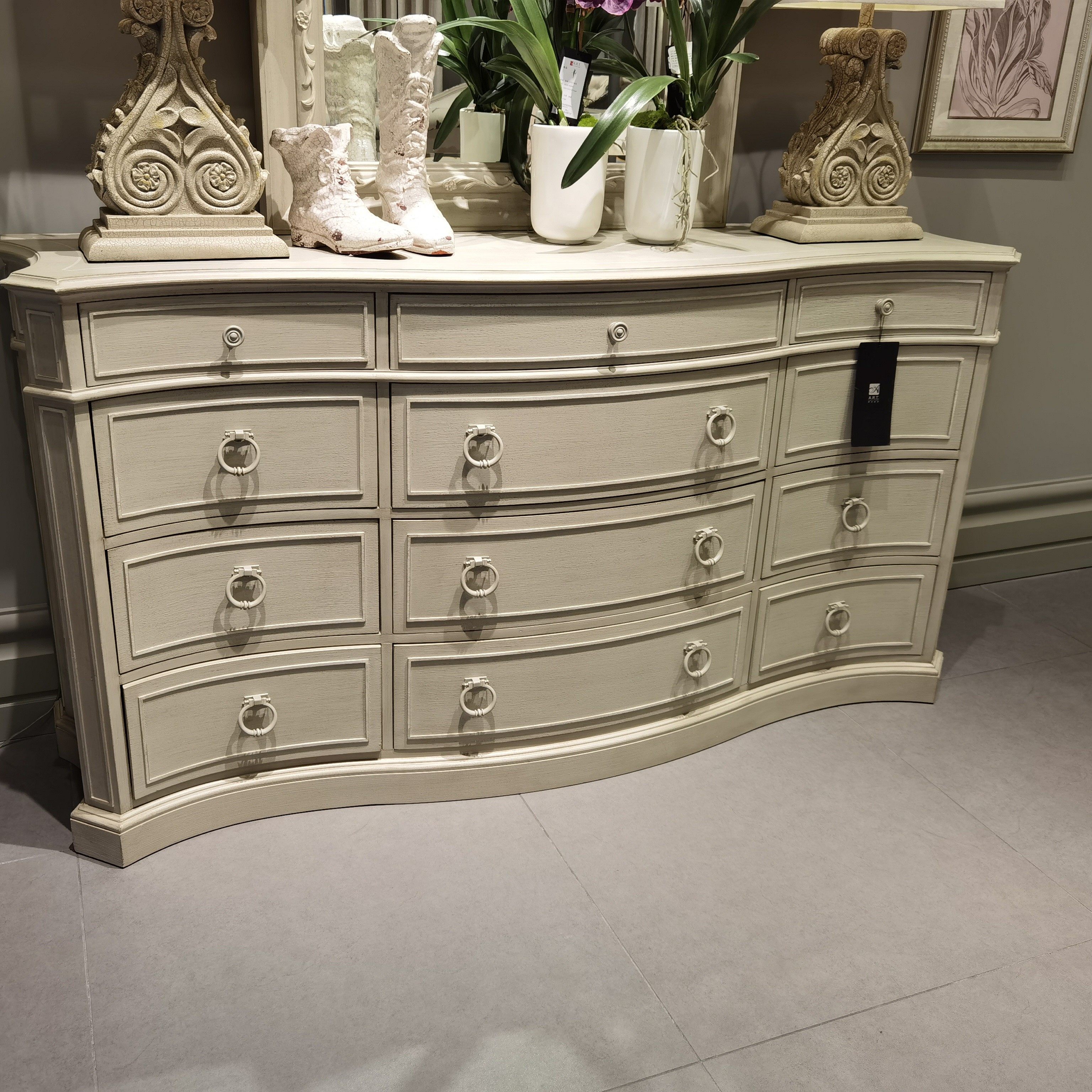 美克art家具夏图斗柜美式实木波浪曲线储物梳妆柜台化妆镜定制,住宅家具,斗柜,淘宝优惠券,粉丝福利购,淘宝优惠卷