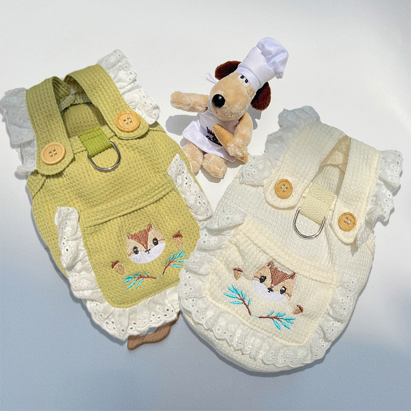 夏季狗狗猫衣服华夫格爆款可牵引图片