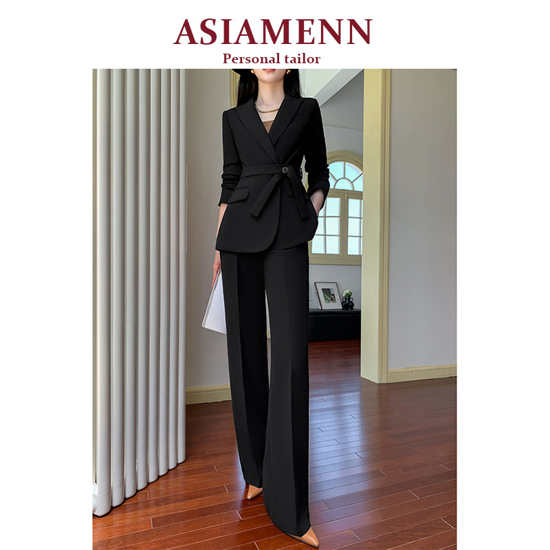 黑色西服套装女2024新款秋冬高级感总裁职业装时尚干练通勤工作服
