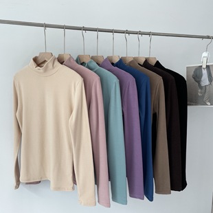 秋冬女装新款澳绒双面加厚保暖半高领打底衫形体服加厚舞蹈练功服