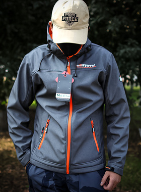 北欧单 男士拆卸帽专业户外登山滑雪加绒软壳冲锋衣9459