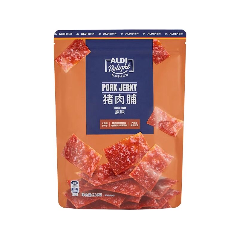 Aldi奥乐齐代原味猪肉脯精选纯肉猪腿肉原料慢烘细烤原汁醇香回味