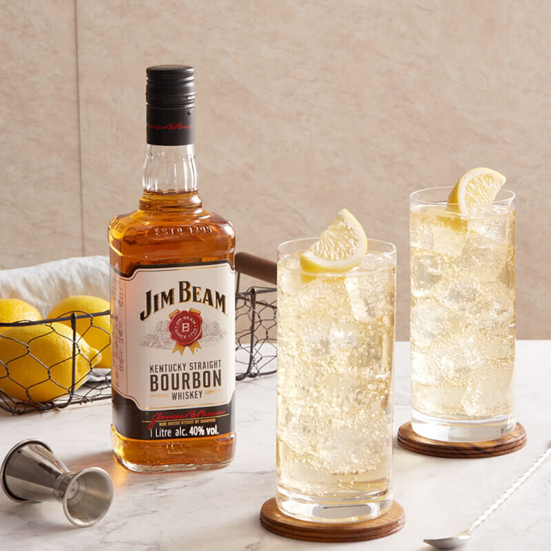 Jim Beam金宾波本白占边美国进口威士忌可乐桶洋酒山姆costco代购