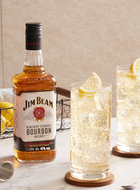 Jim Beam金宾波本白占边美国进口威士忌可乐桶洋酒山姆costco代购