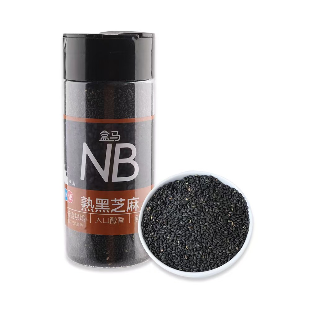 盒马NB熟黑芝麻白芝麻200g罐乌黑饱满皮薄香脆低温烘焙醇香粒饱满
