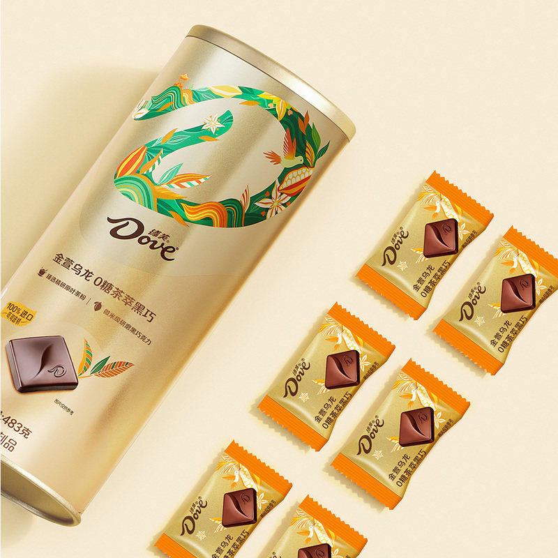 山姆Dove德芙金萱乌龙0糖无糖茶粹黑巧克力进口可可原味精研茶粉