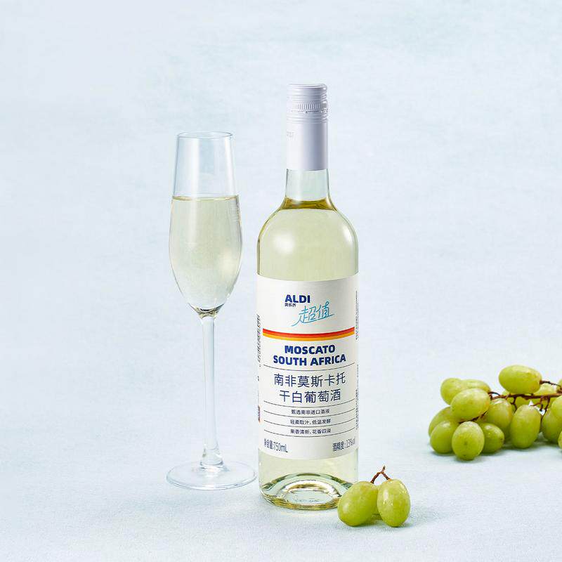 奥乐齐代购南非进口原酒液莫斯卡托干白葡萄酒果香浓郁低湿发酵