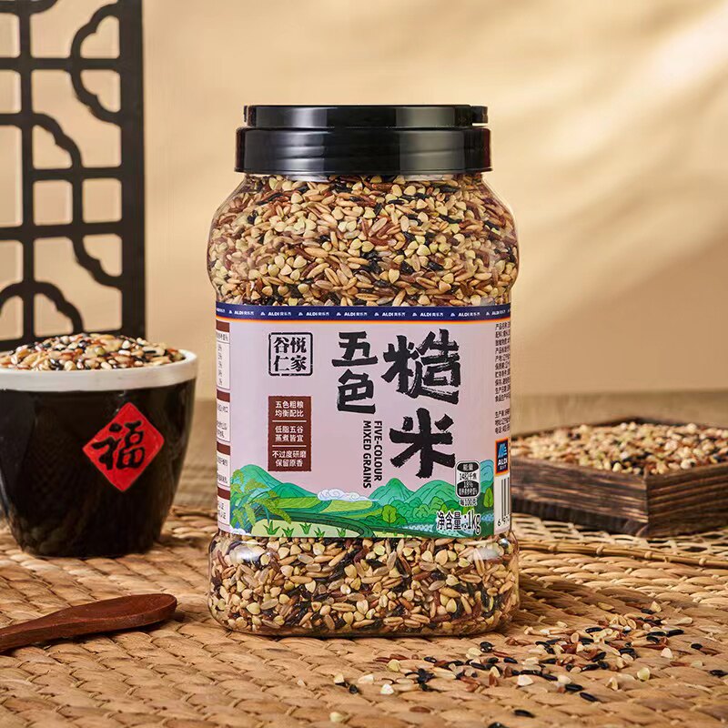 奥乐齐谷悦仁家五色糙米1kg均衡配比美味低脂五谷粗杂粮颗颗饱满
