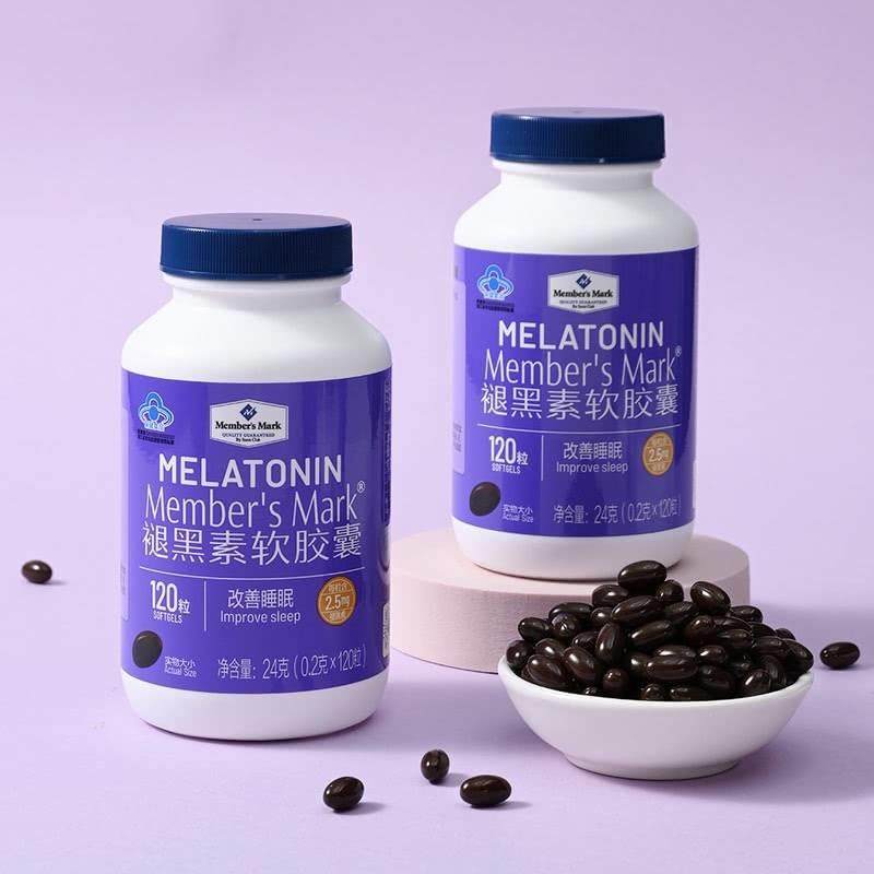 山姆超市代购褪黑素软胶囊维生素B6男女成人老人睡眠助眠120粒瓶