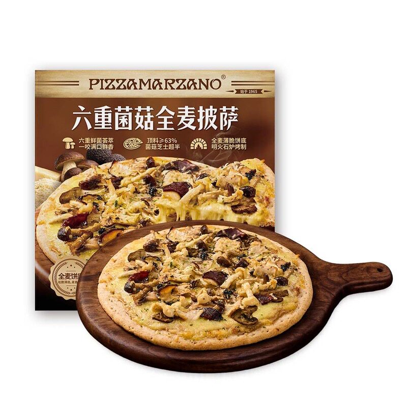 山姆六重菌菇全麦披萨6片进口芝士干酪杏鲍菇白玉黑牛肝菌蟹味菇