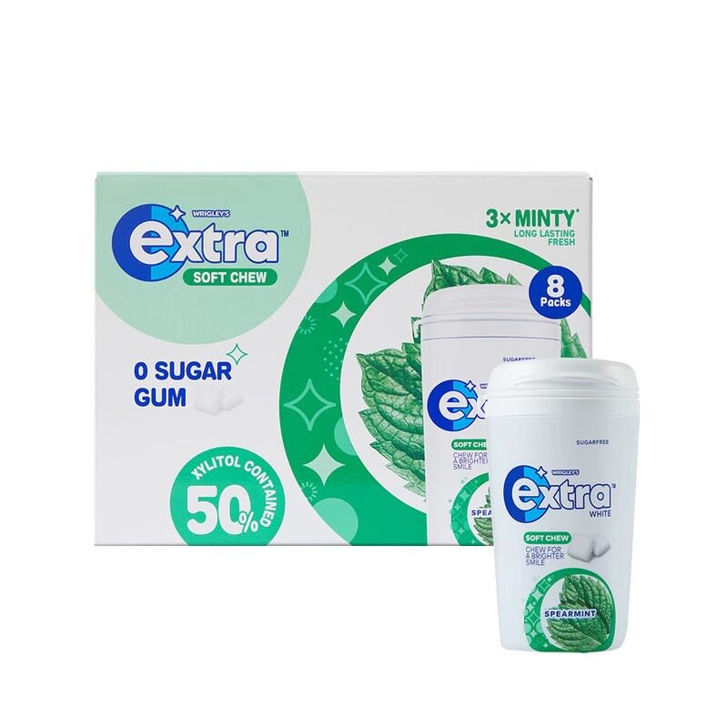 山姆Extra30层脆皮软心益达口香糖0糖木糖醇薄荷长效清新口气耐嚼