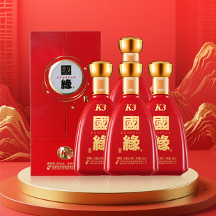 500ml 今世缘国缘K3 4瓶42度柔雅型白酒整箱送礼 官方正品