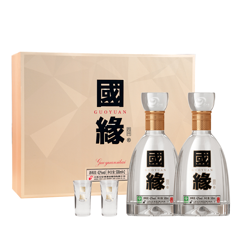 国缘四开500ml*2礼盒装白酒