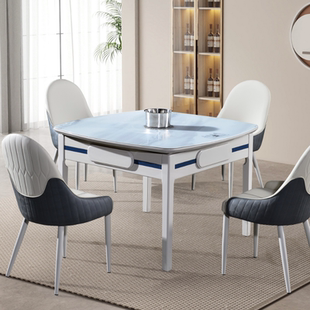 2024新款现代简约实木餐桌麻将桌一体家用饭桌两用麻将机全自动