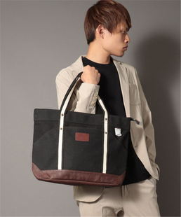 Healthknit日本原厂真品潮牌复古撞色帆布配PU单肩斜挎手提通勤包