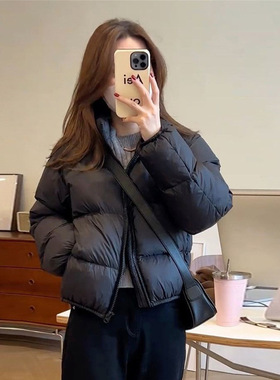 肯豆风短款羽绒棉服女冬季2025新款小个子加厚保暖棉袄面包服
