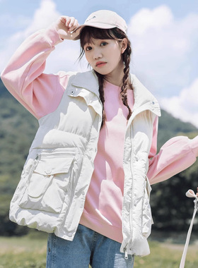 2025冬季新款立领棉服马甲女背心外穿韩版坎肩宽松大码马夹外套