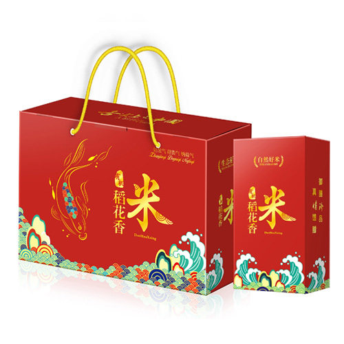 新款有机大米包装盒 五常稻花香米礼盒东北大米 蟹田米盒包装纸箱