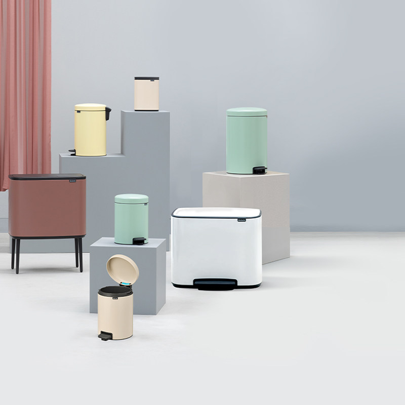 brabantia柏宾士新品垃圾桶家用厨房脚踏壁挂不锈钢进口创意