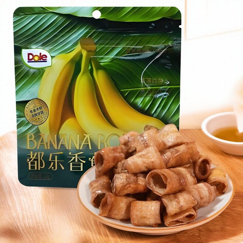 6袋 DOLE都乐香蕉卷脆片30g袋儿童休闲零食小吃水果干