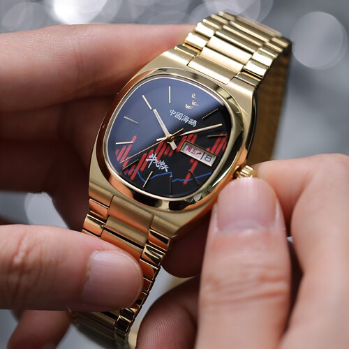 海鸥表电视机股市创意自动机械表