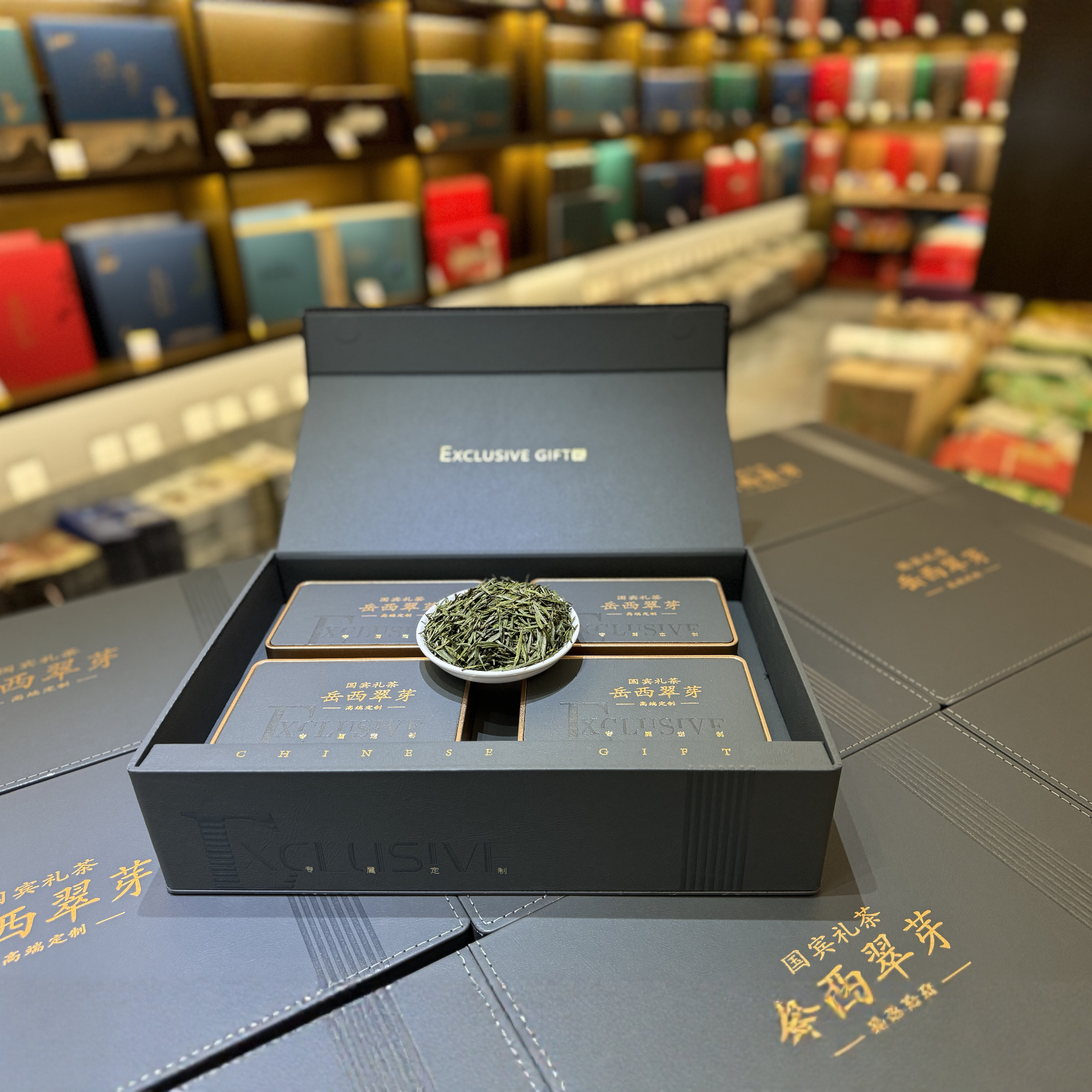 包邮茶叶绿茶高山茶岳西翠芽特级色绿汤清兰香味爽400克礼盒装