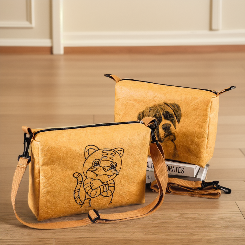 杜邦纸袋定制印logo图案托特包定做牛皮纸复古撕不烂防水洗手提包