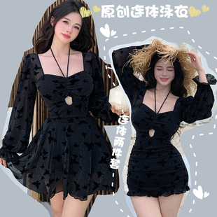 分体平角裤 般沐泳衣女大码 裙式 微胖女孩长袖 聚拢温泉度假 2025新款