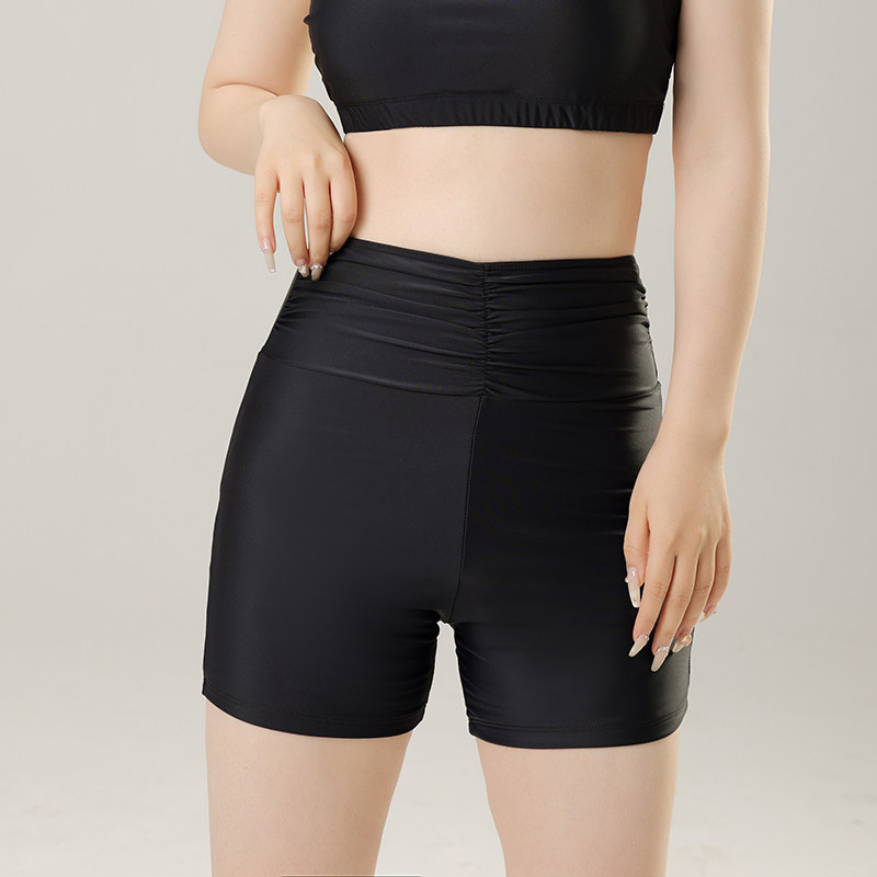 2024新款泳裤女防走光平角高腰遮肚收腹五分单独分体游泳短裤