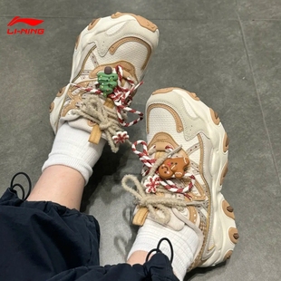 李宁猫爪LITE3老爹鞋 加绒增高疯狂动物城联名AGCV390 女2025年冬季