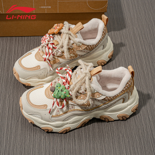 李宁猫爪LITE3老爹鞋 加绒增高疯狂动物城联名AGCV390 女2025年冬季