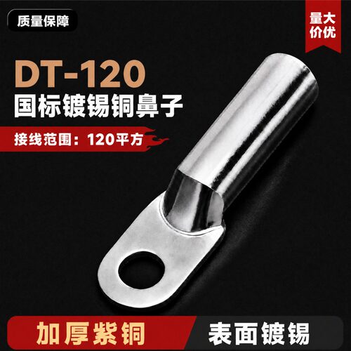 国标镀锡DT-120平方铜鼻线鼻子接线端子铜线耳铜接头接线鼻A级